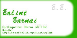 balint barnai business card